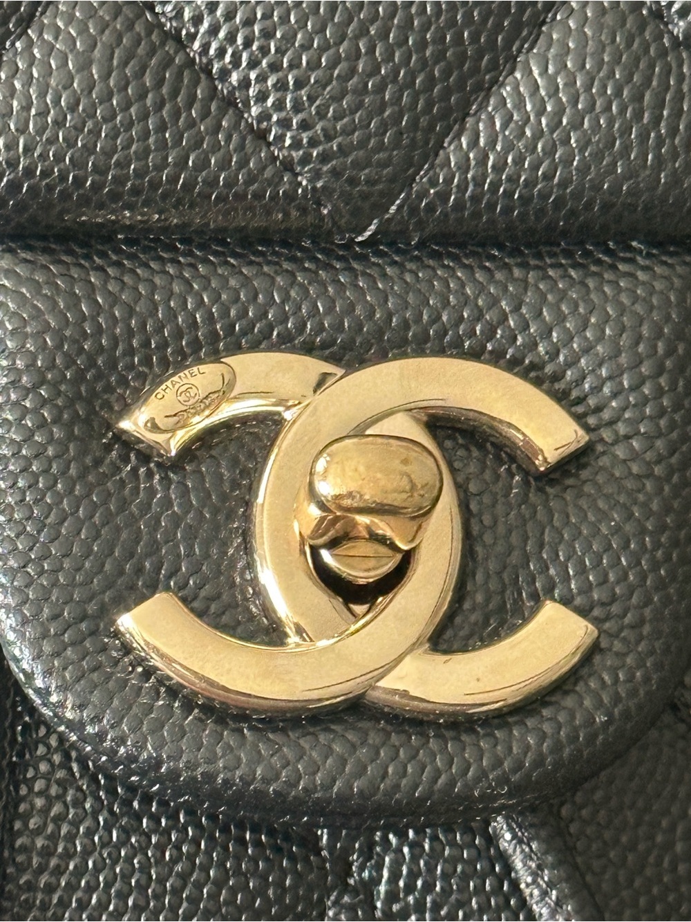 CHANEL Black Quilted Leather Drawstring Backpack with Gold CC - Picture 2 of 7